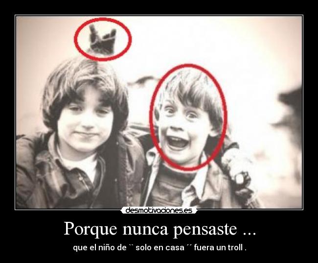 Porque nunca pensaste ... - que el niño de `` solo en casa ´´ fuera un troll .