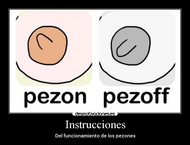 Instrucciones - Del funcionamiento de los pezones