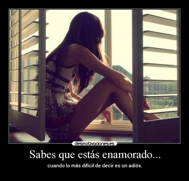 Sabes que estás enamorado... - cuando lo más difícil de decir es un adiós.