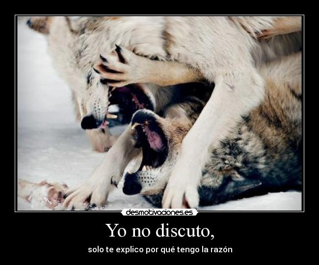 Yo no discuto, - solo te explico por qué tengo la razón