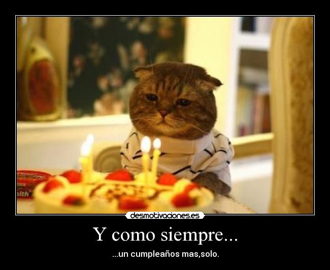 Y como siempre... - ...un cumpleaños mas,solo.