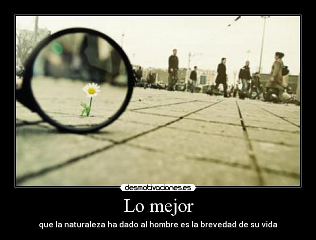 Lo mejor - que la naturaleza ha dado al hombre es la brevedad de su vida