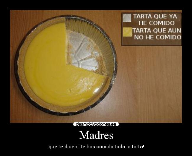 Madres - que te dicen: Te has comido toda la tarta!