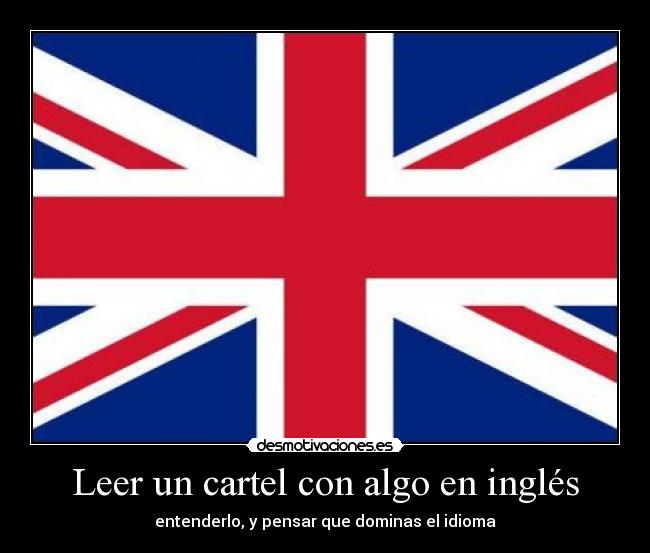 Leer un cartel con algo en inglés -