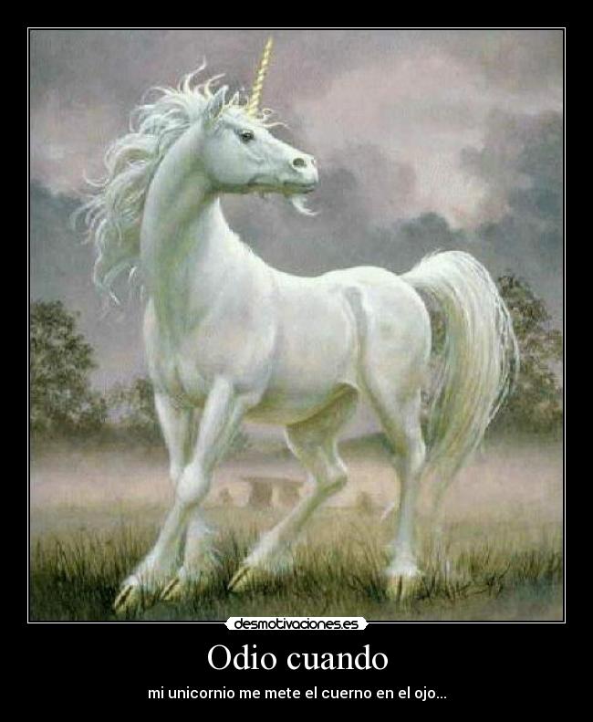 Odio cuando - mi unicornio me mete el cuerno en el ojo...
