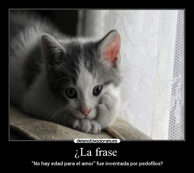 ¿La frase  - No hay edad para el amor fue inventada por pedofilos?