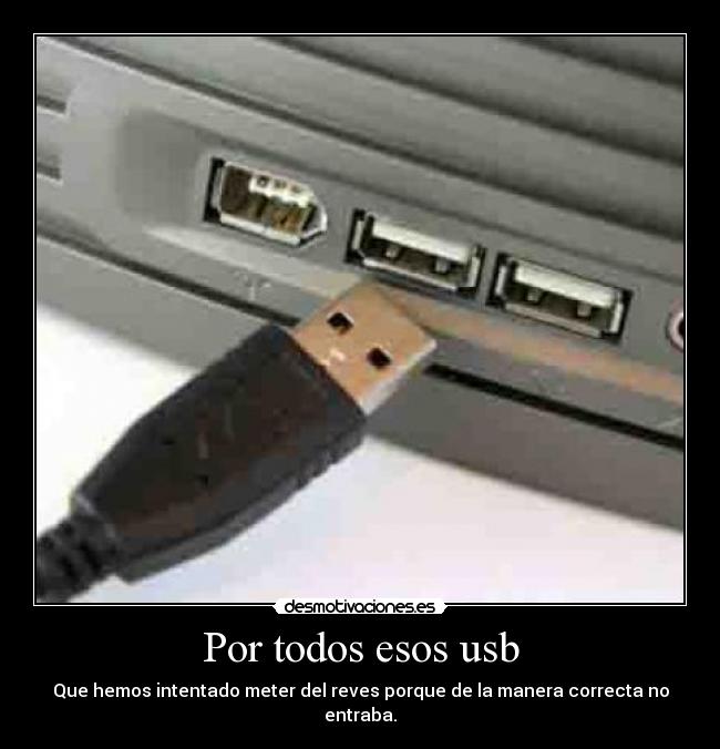 Por todos esos usb - Que hemos intentado meter del reves porque de la manera correcta no entraba.