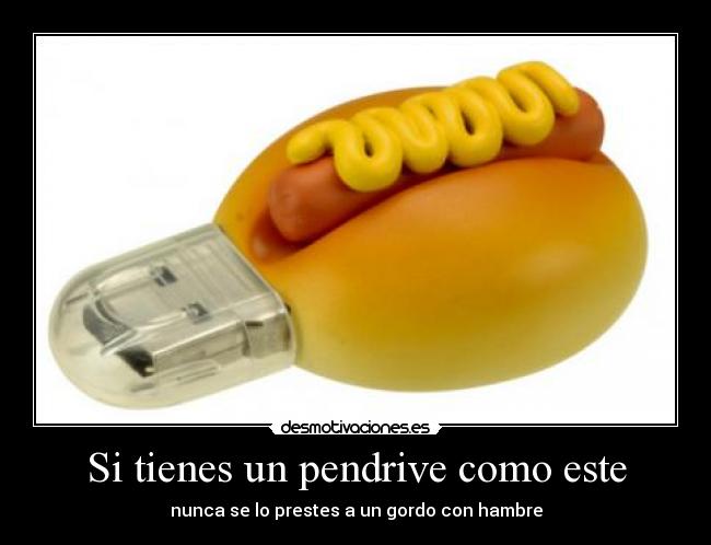 Si tienes un pendrive como este - nunca se lo prestes a un gordo con hambre