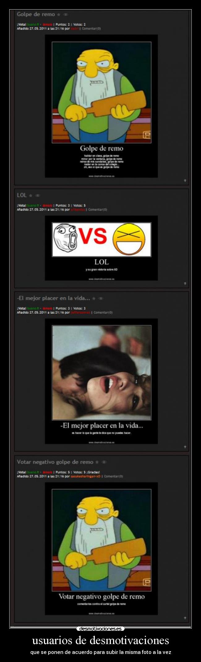 carteles desmotivaciones usuarios desmotivaciones golpe remo simpson desmotivaciones