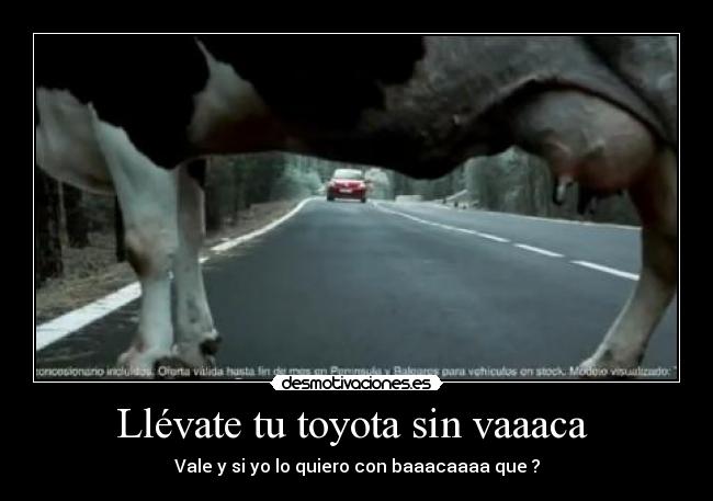 Llévate tu toyota sin vaaaca -