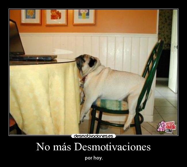 No más Desmotivaciones - por hoy.