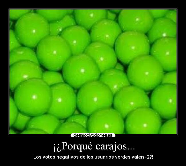 ¡¿Porqué carajos... - Los votos negativos de los usuarios verdes valen -2?!