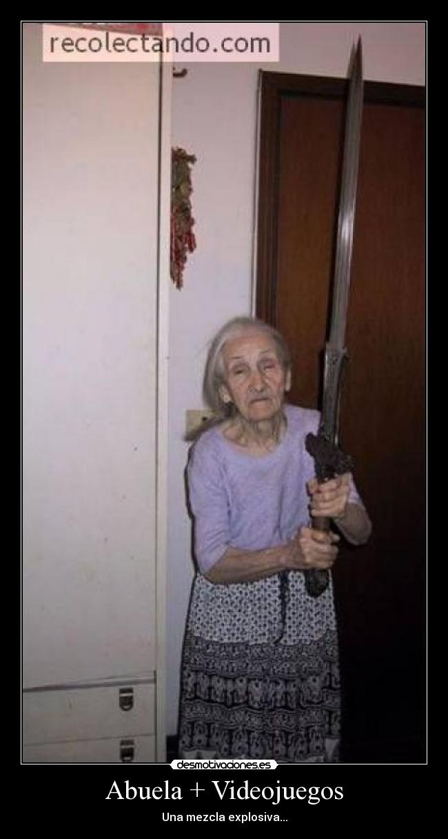 carteles videojuegos abuela videojuegos desmotivaciones