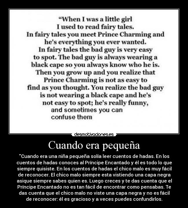 Cuando era pequeña -