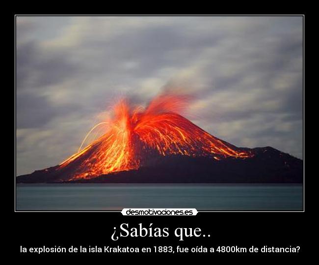 ¿Sabías que.. - la explosión de la isla Krakatoa en 1883, fue oída a 4800km de distancia?