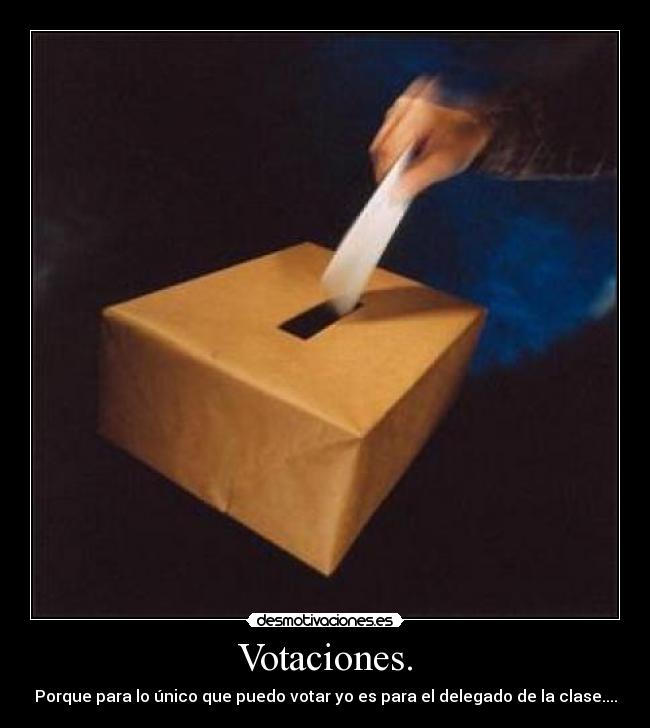 Votaciones. - Porque para lo único que puedo votar yo es para el delegado de la clase....