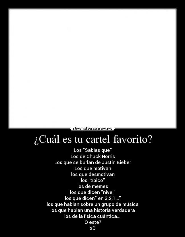 ¿Cuál es tu cartel favorito? -