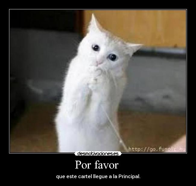Por favor - que este cartel llegue a la Principal.