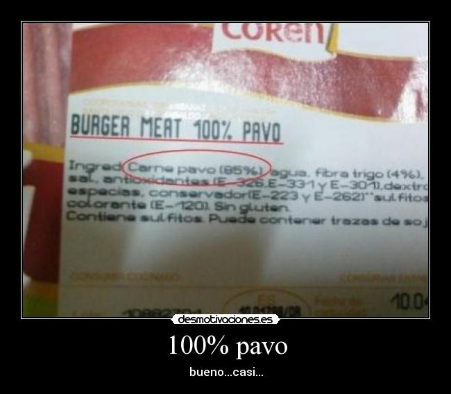 100% pavo - bueno...casi...