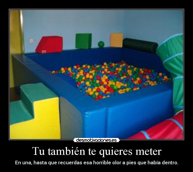 Tu también te quieres meter - En una, hasta que recuerdas esa horrible olor a pies que había dentro.