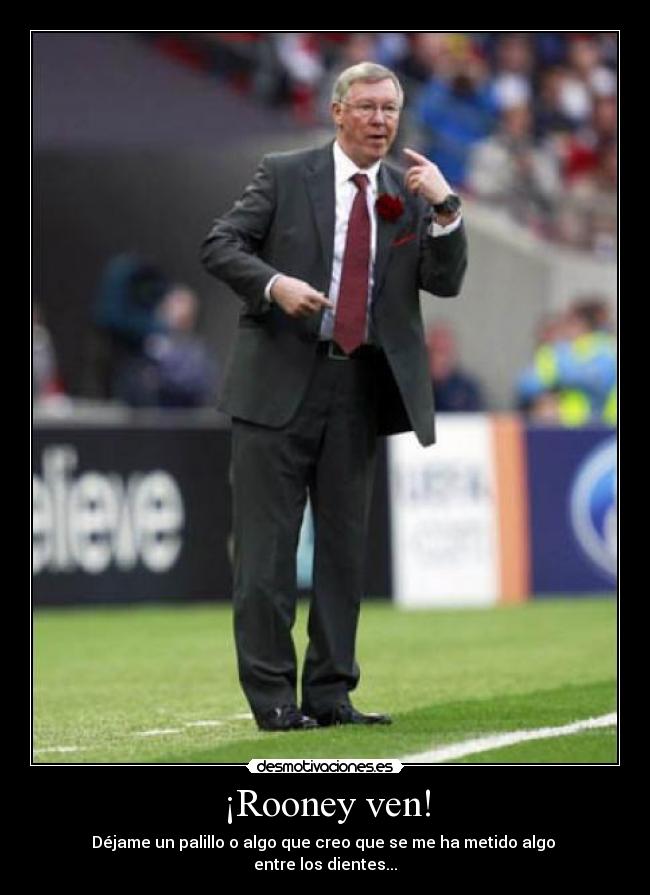 ¡Rooney ven! - Déjame un palillo o algo que creo que se me ha metido algo 
entre los dientes...