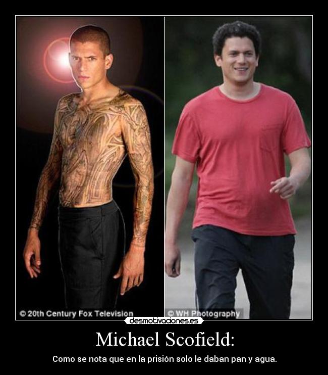 Michael Scofield: - Como se nota que en la prisión solo le daban pan y agua.