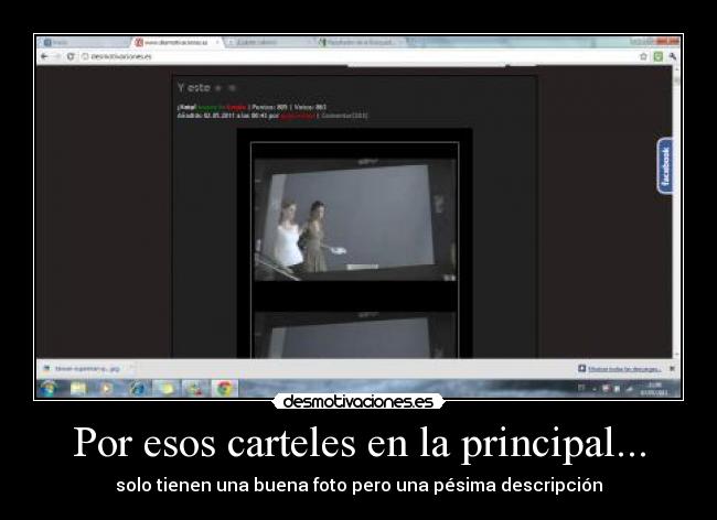 Por esos carteles en la principal... - solo tienen una buena foto pero una pésima descripción