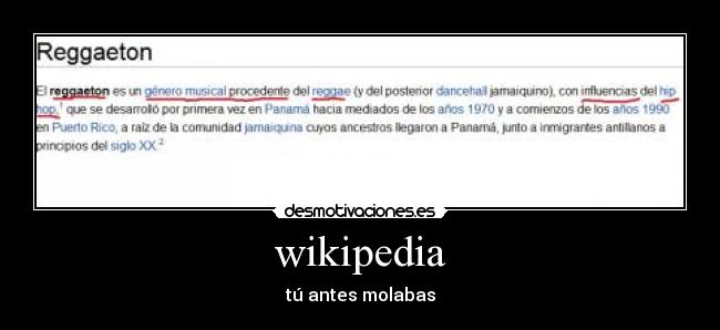 wikipedia - tú antes molabas