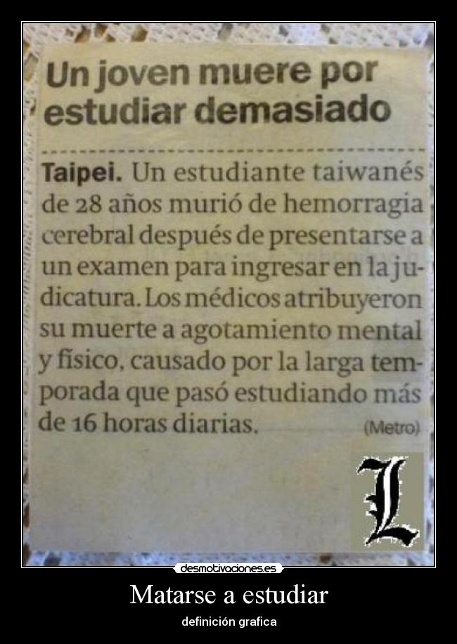 Matarse a estudiar - 