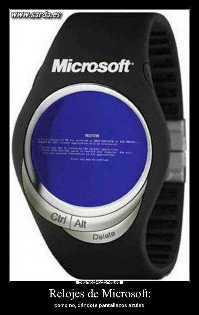 Relojes de Microsoft: - como no, dándote pantallazos azules 