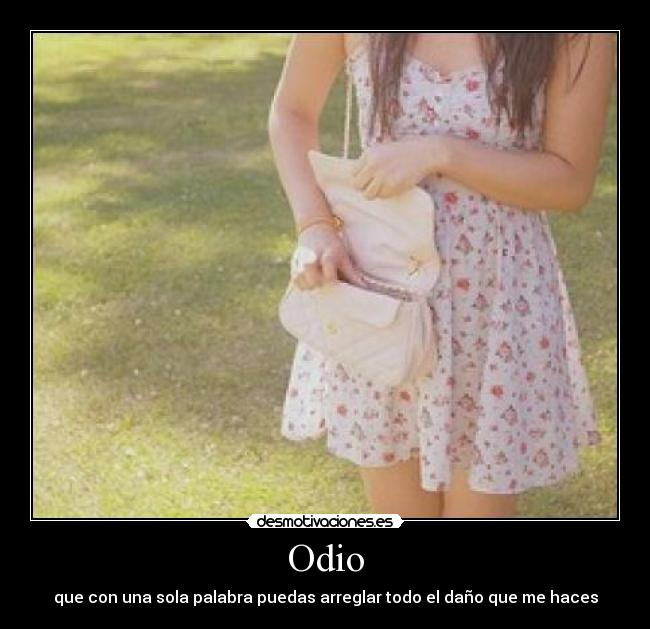 Odio - que con una sola palabra puedas arreglar todo el daño que me haces