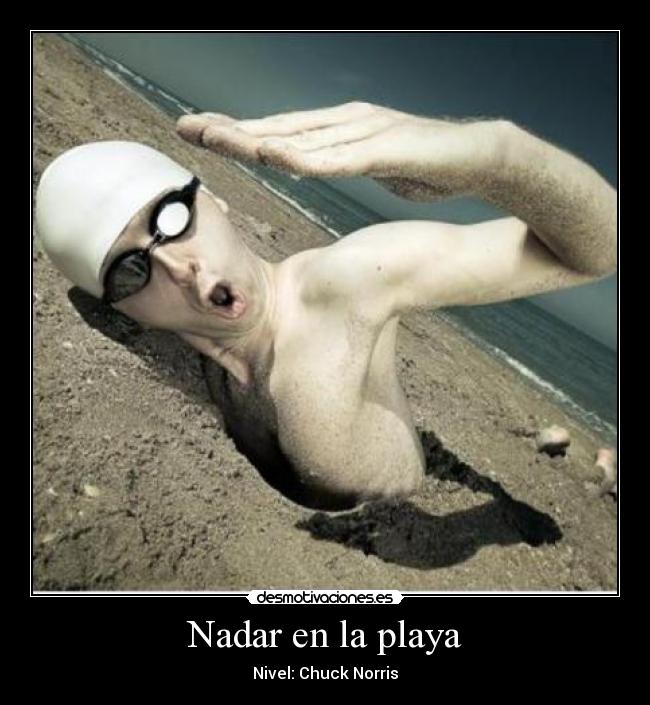 Nadar en la playa -