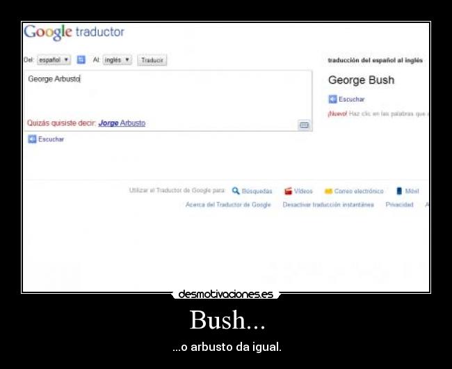 Bush... - ...o arbusto da igual.