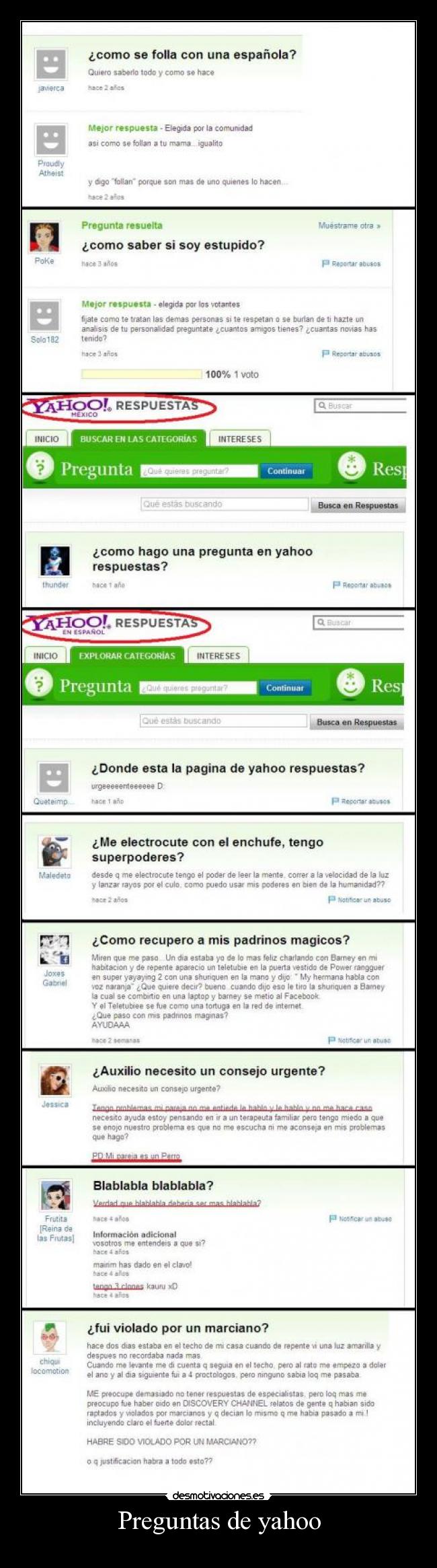 Preguntas de yahoo - 