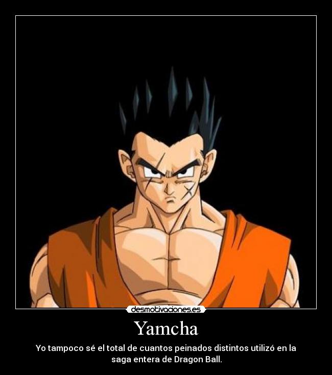 Yamcha - Yo tampoco sé el total de cuantos peinados distintos utilizó en la
saga entera de Dragon Ball.
