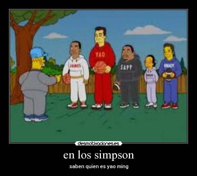 en los simpson - saben quien es yao ming
