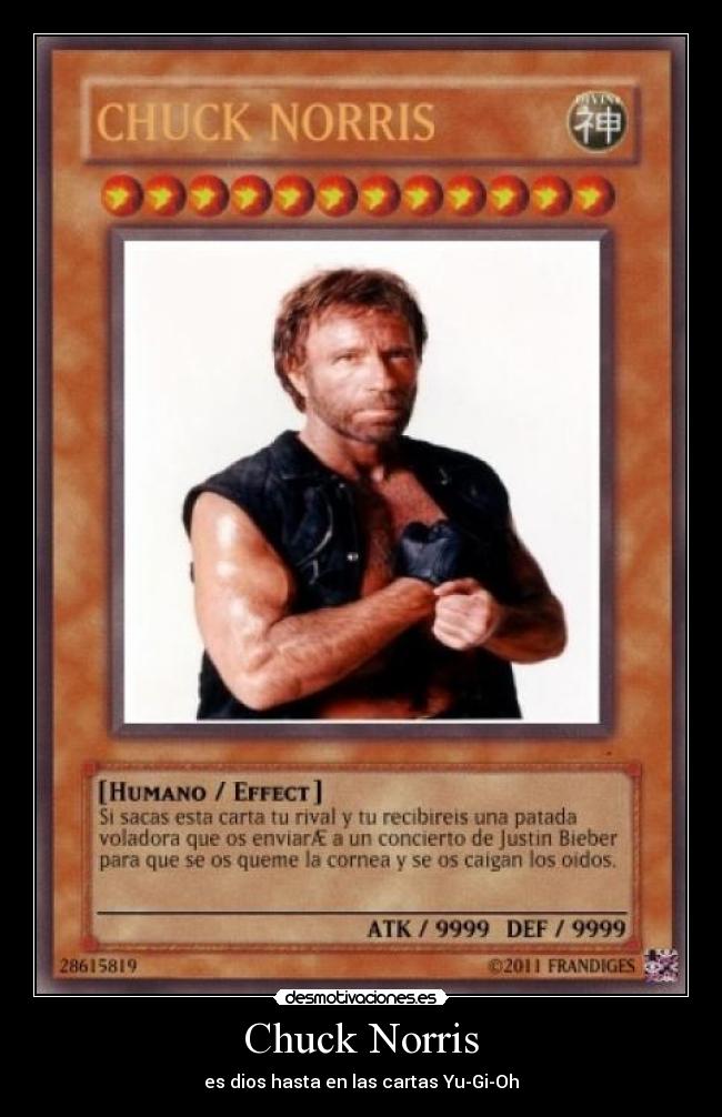 Chuck Norris - es dios hasta en las cartas Yu-Gi-Oh