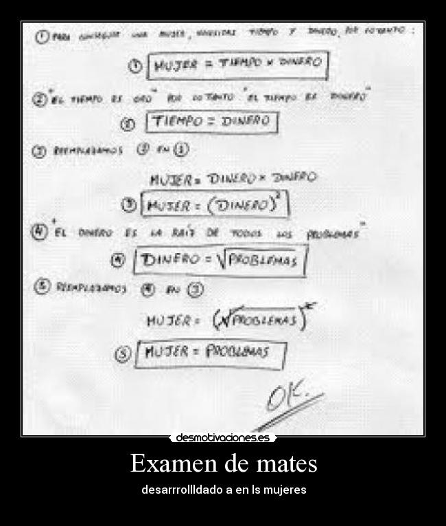 Examen de mates - desarrrollldado a en ls mujeres