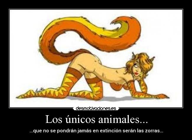 Los únicos animales... - ...que no se pondrán jamás en extinción serán las zorras...