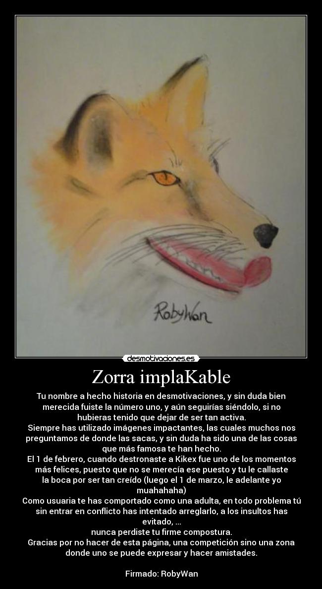 carteles zorra implakable desmotivaciones