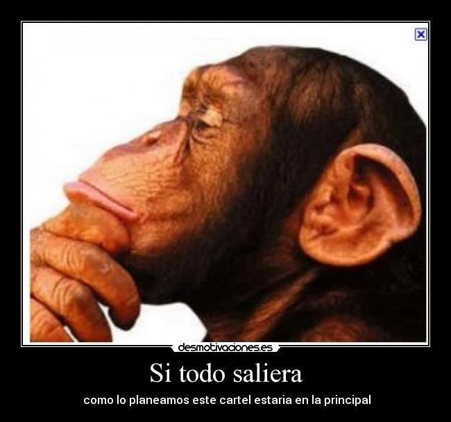 Si todo saliera - como lo planeamos este cartel estaria en la principal