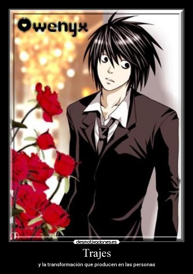 carteles trajes death note transformacion personas lawliet lucy desmotivaciones