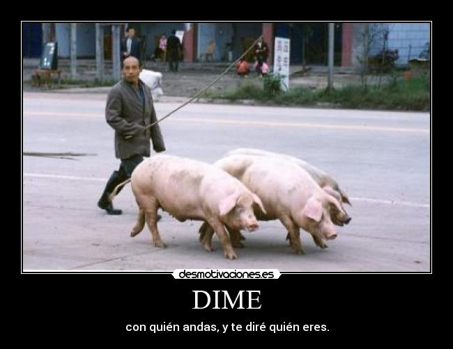 DIME - con quién andas, y te diré quién eres.