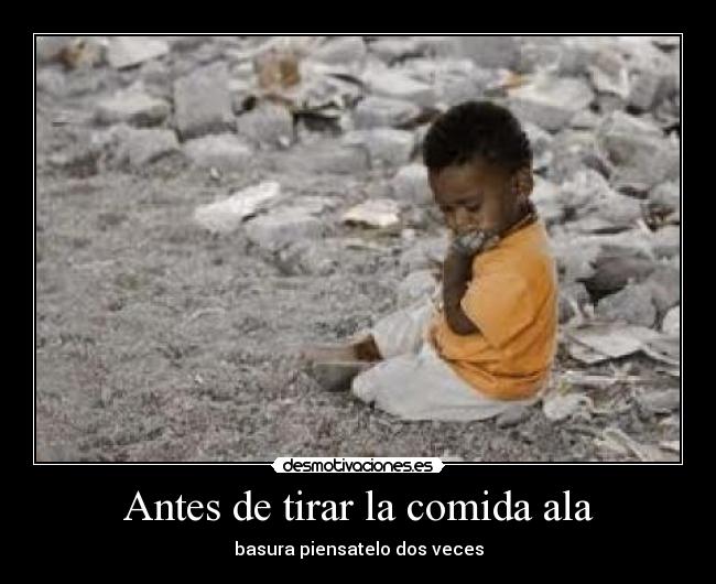 Antes de tirar la comida ala - basura piensatelo dos veces