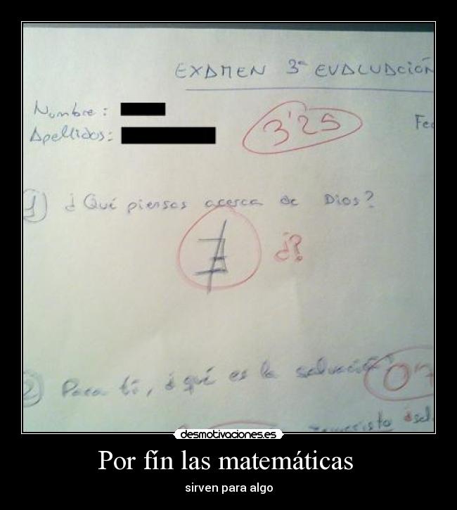 Por fín las matemáticas  - 