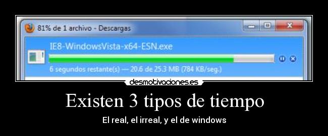 Existen 3 tipos de tiempo - El real, el irreal, y el de windows