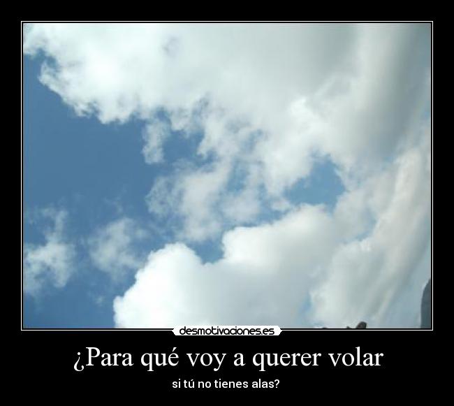 ¿Para qué voy a querer volar -