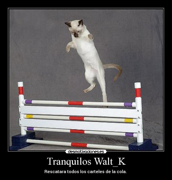 Tranquilos Walt_K - Rescatara todos los carteles de la cola.