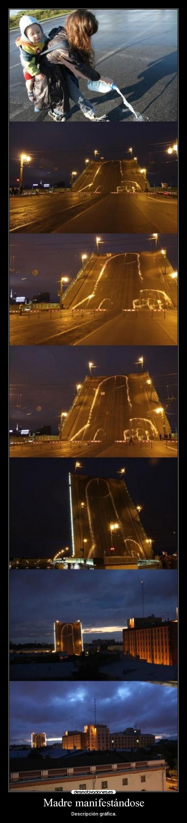 Madre manifestándose - Descripción gráfica.