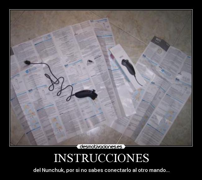 INSTRUCCIONES - del Nunchuk, por si no sabes conectarlo al otro mando...